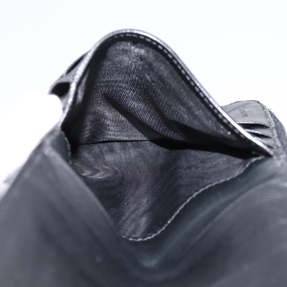 PRADA Bifold Wallet Nylon Black Silver Auth bs36914