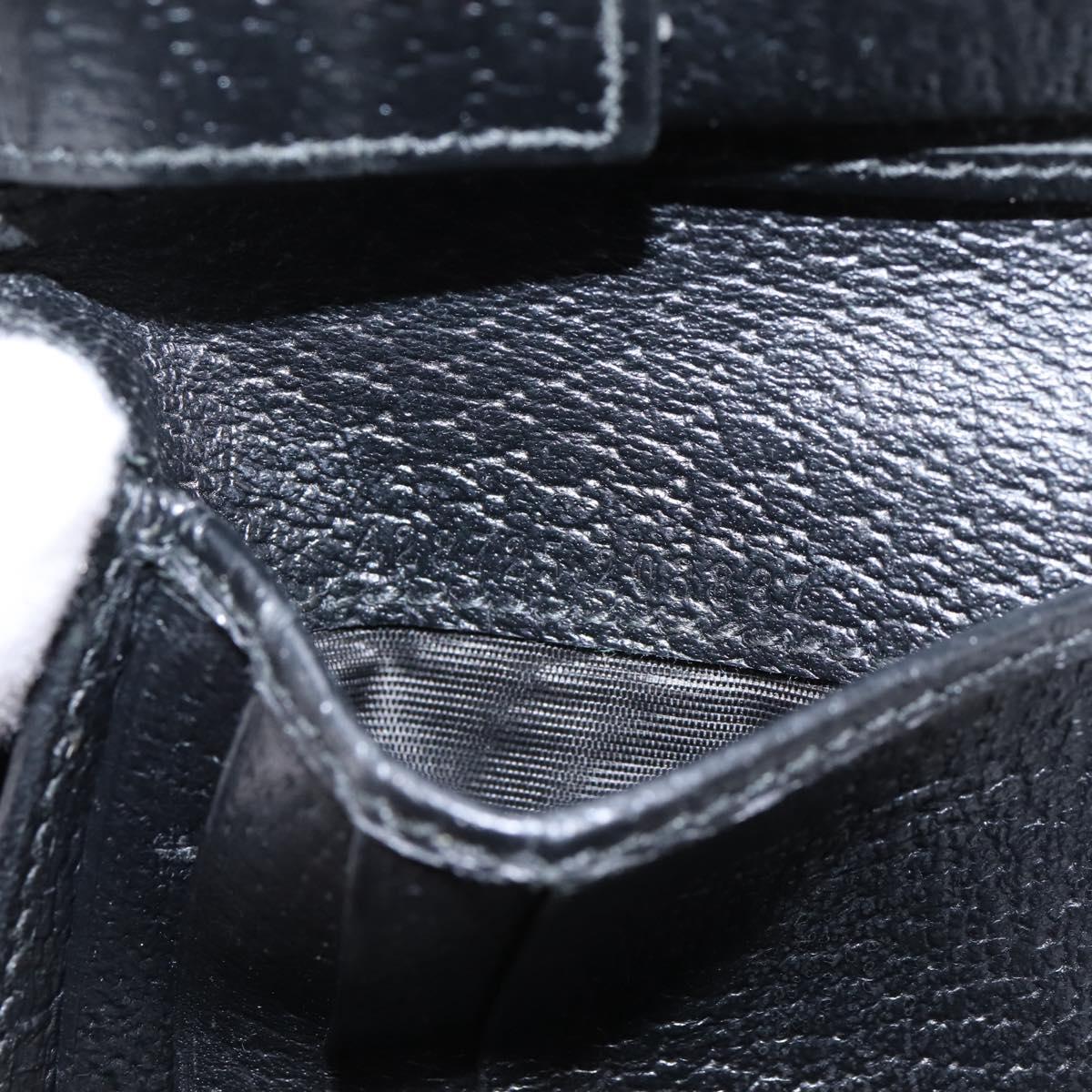 GUCCI GG Marmont Bifold Wallet Leather Black Gold 428725 Auth bs36915