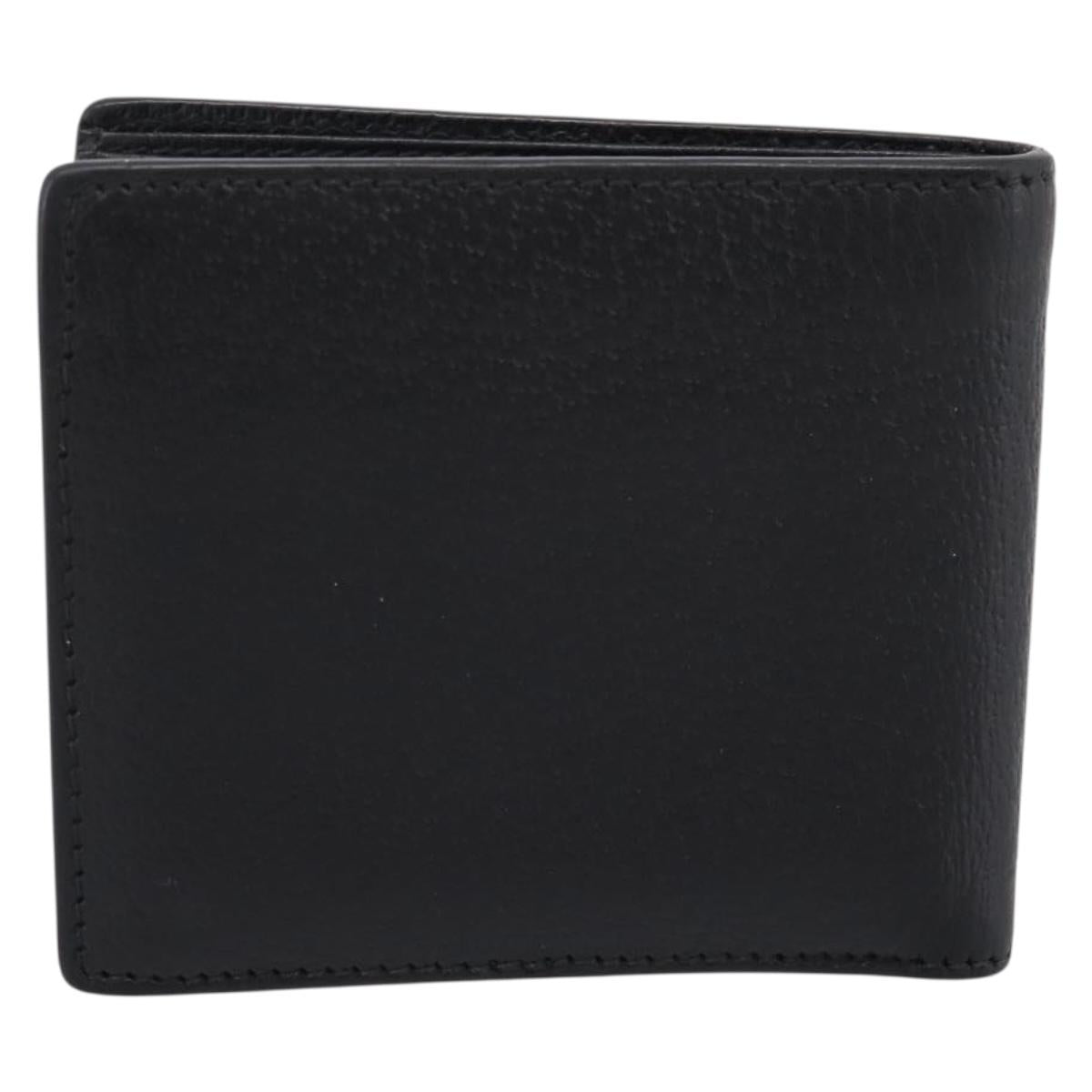 GUCCI GG Marmont Bifold Wallet Leather Black Gold 428725 Auth bs36915