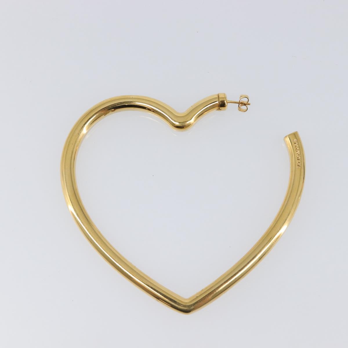 BALENCIAGA Heart Pierce Metal Gold Tone Auth bs36916