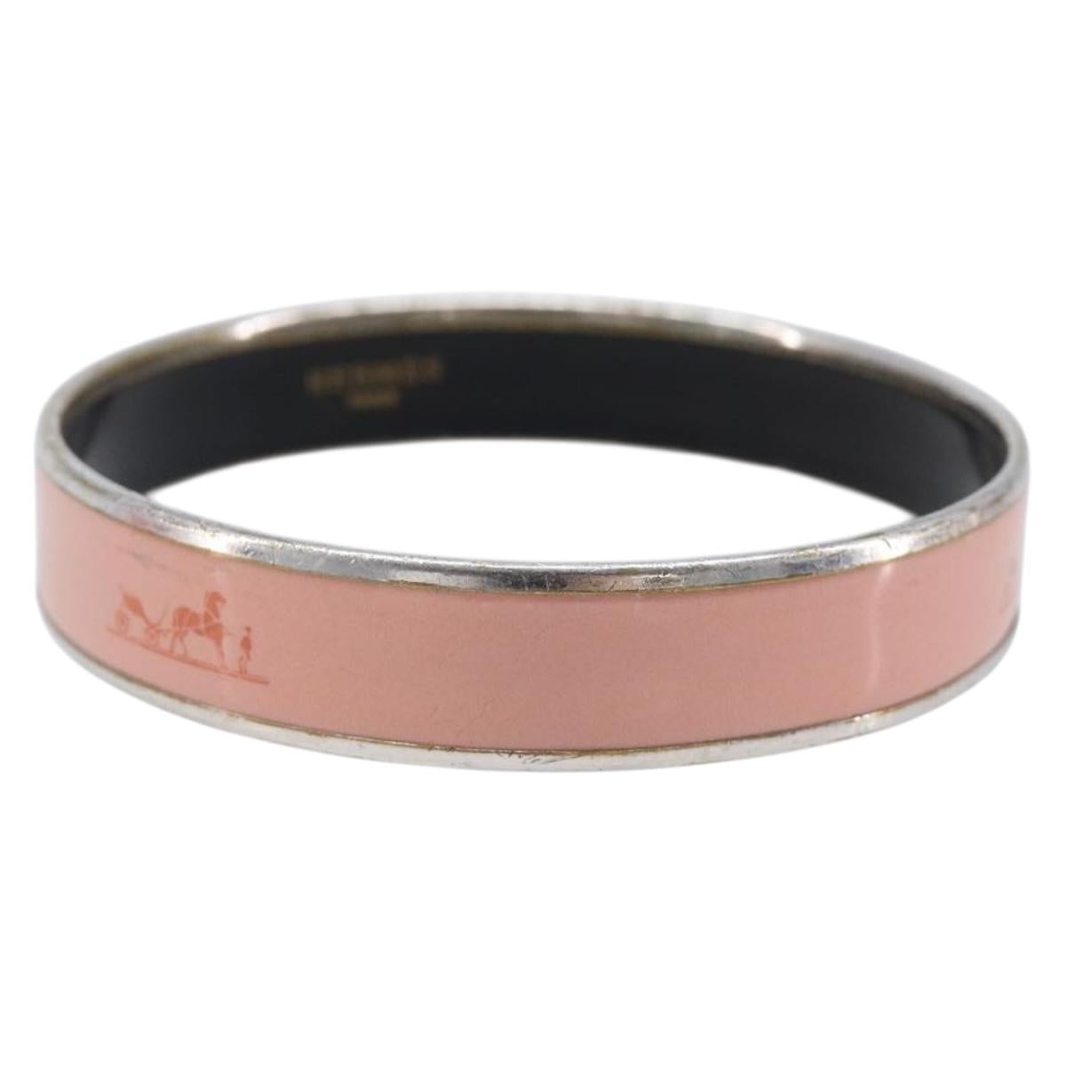 HERMES Bangle Metal Pink Auth bs36918