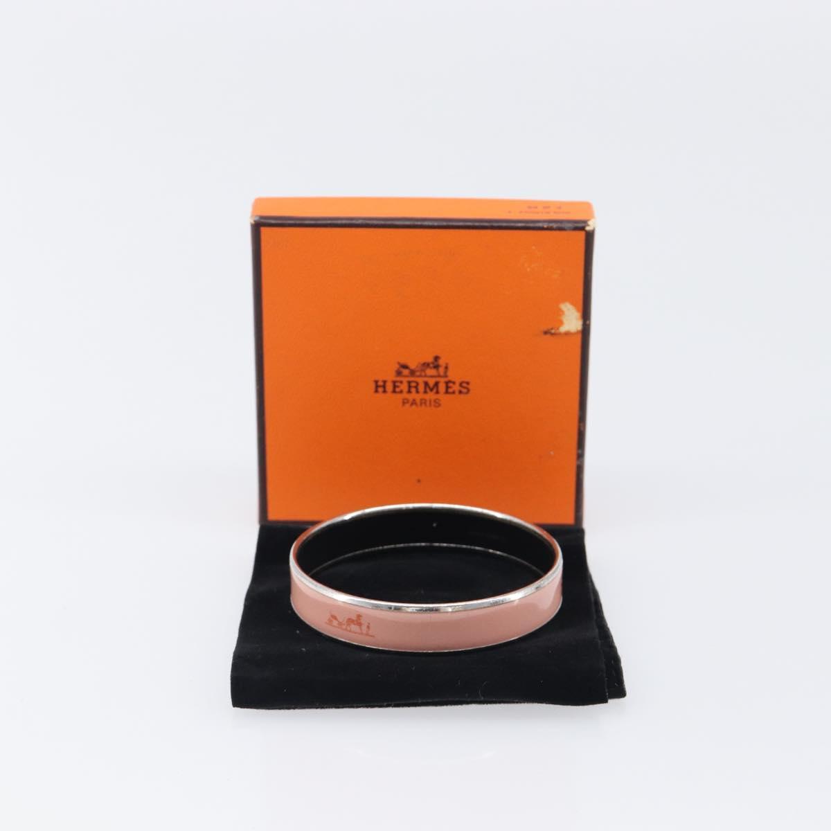 HERMES Bangle Metal Pink Auth bs36918
