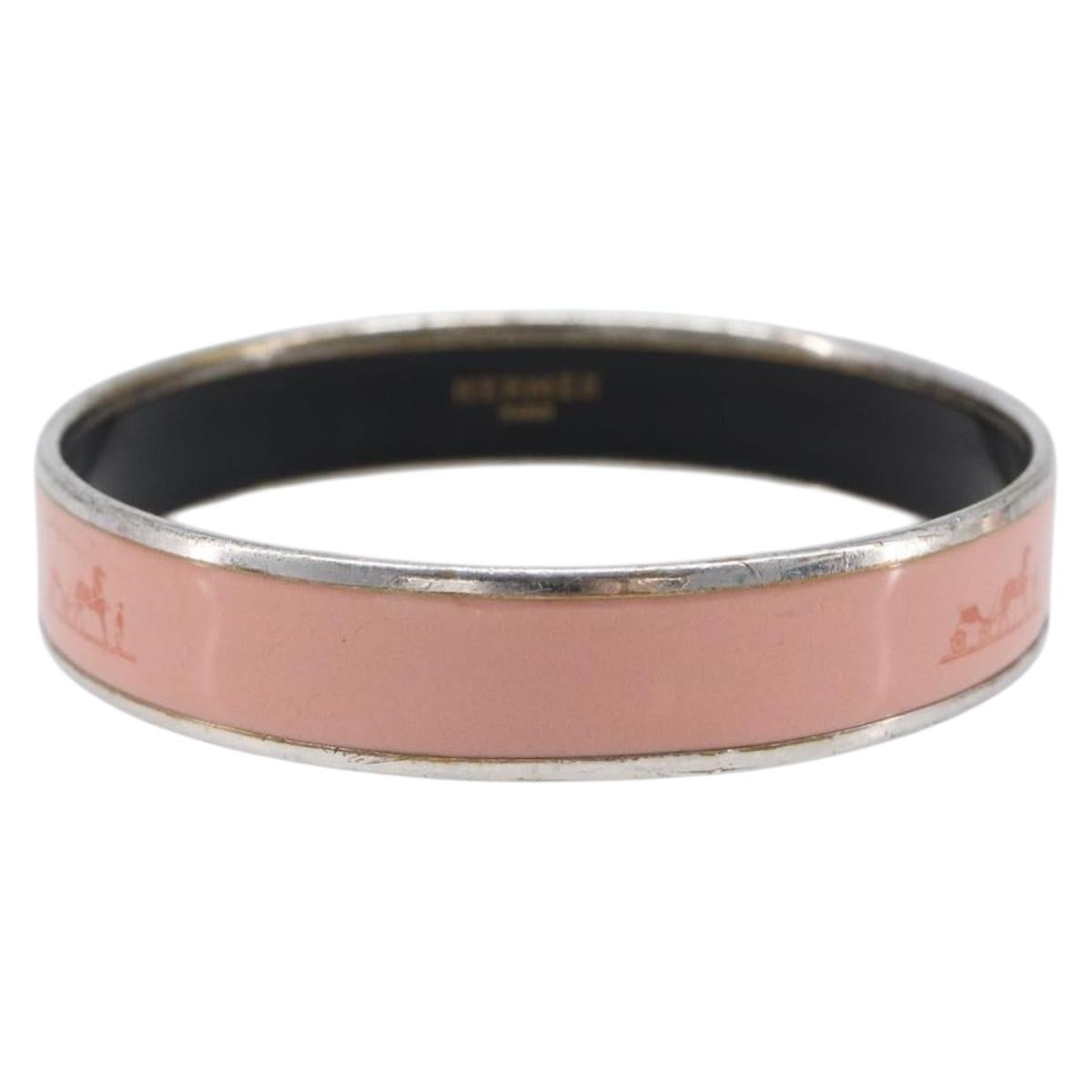 HERMES Bangle Metal Pink Auth bs36918