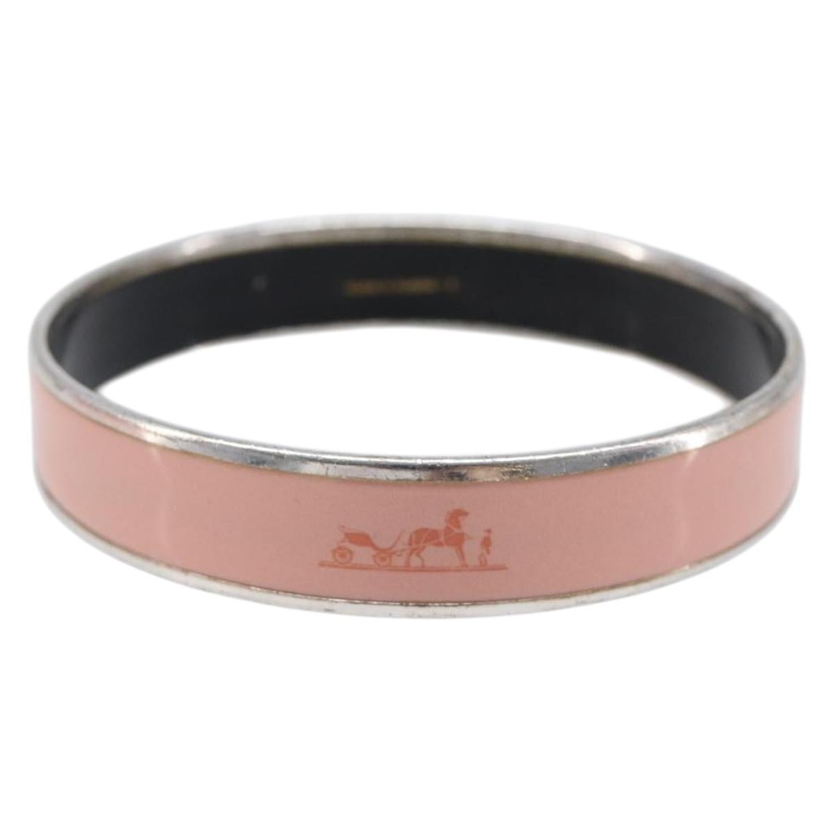 HERMES Bangle Metal Pink Auth bs36918