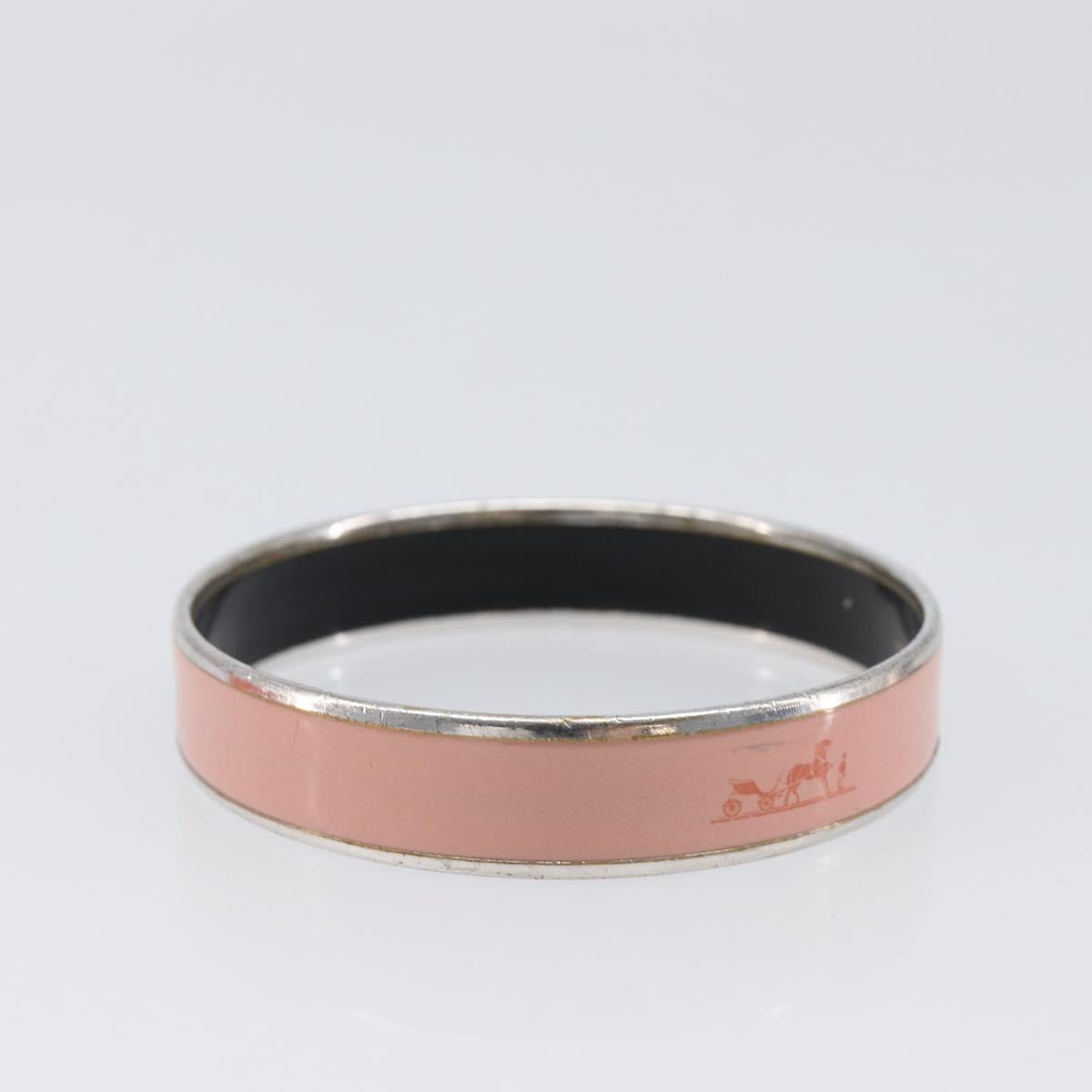 HERMES Bangle Metal Pink Auth bs36918