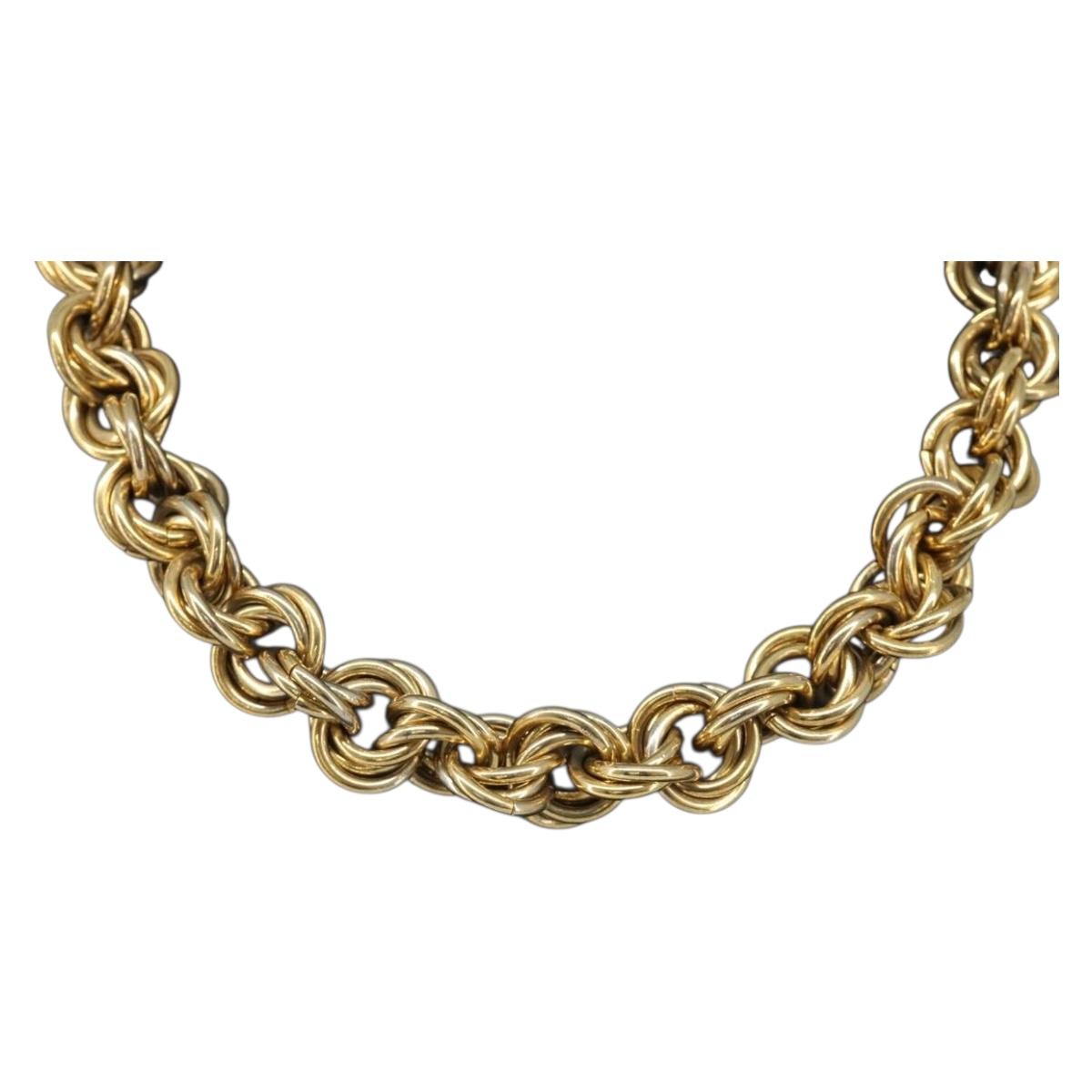 CELINE Necklace Metal Gold Auth bs36921