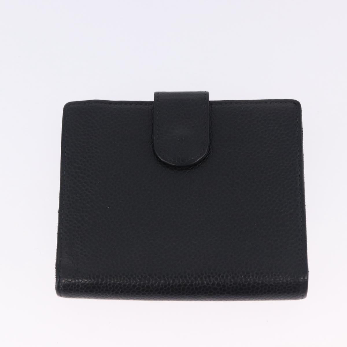 CHANEL Wallet Leather 3 Set Black CC Auth bs36923