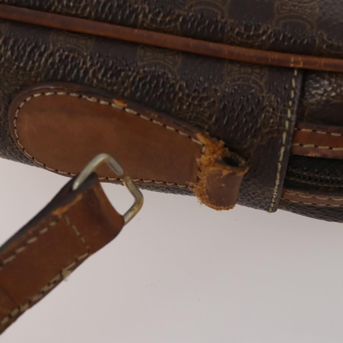CELINE Macadam Canvas Shoulder Bag PVC Leather 3 Set Brown Auth bs36930