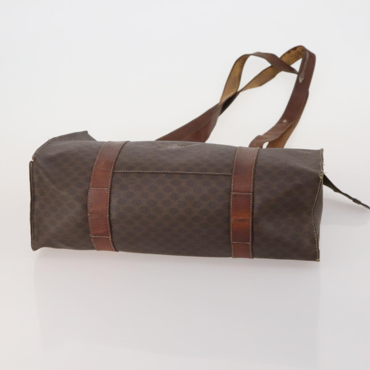 CELINE Macadam Canvas Shoulder Bag PVC Leather 3 Set Brown Auth bs36930