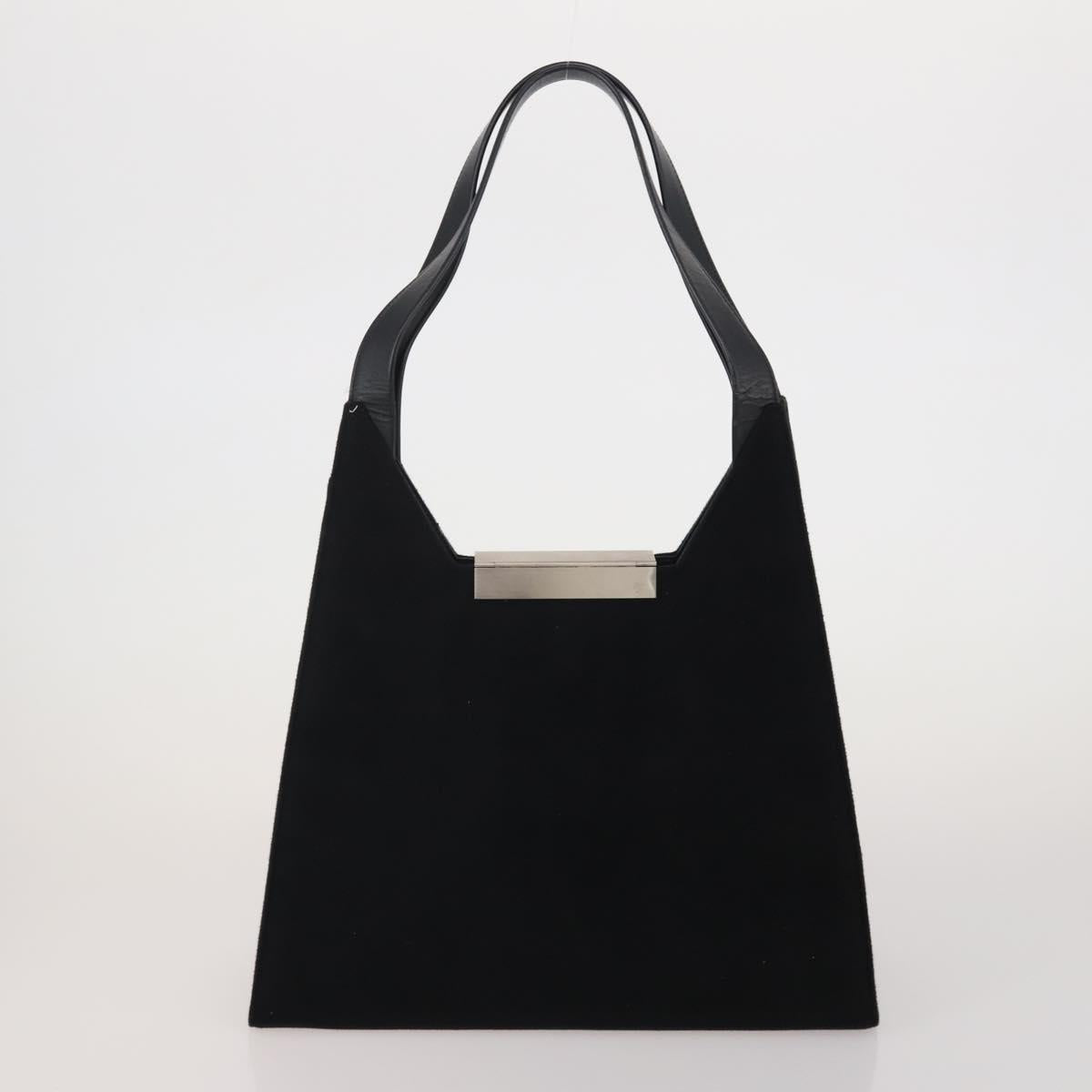 Salvatore Ferragamo Shoulder Bag Nylon Canvas Felt 4 Set Black Auth bs36931