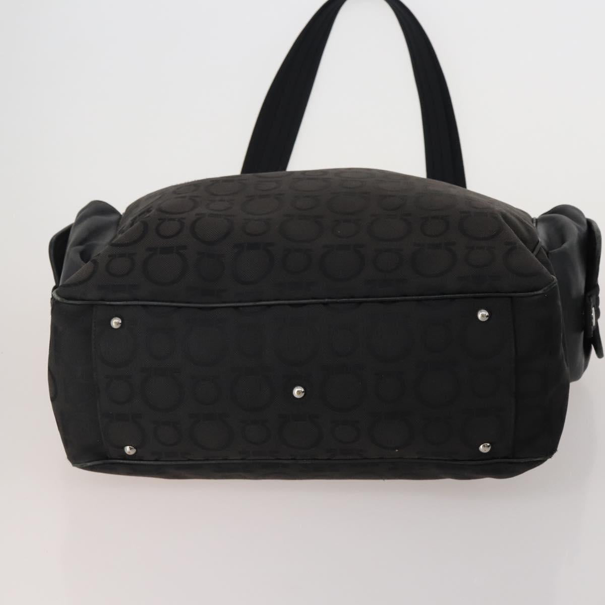 Salvatore Ferragamo Shoulder Bag Nylon Canvas Felt 4 Set Black Auth bs36931