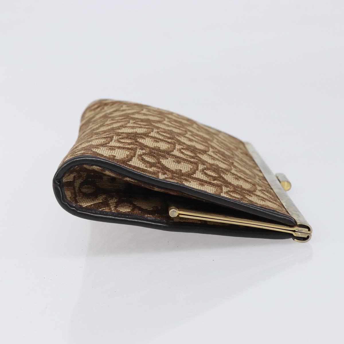 Christian Dior Trotter Canvas Clutch Bag Brown Gold Auth bs36935