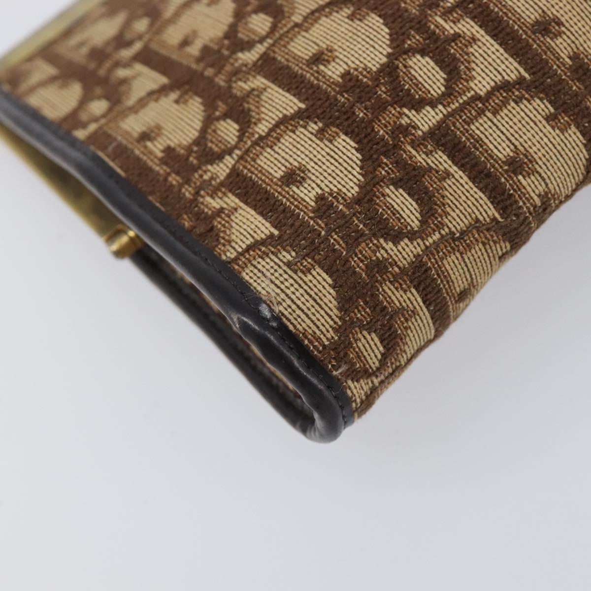 Christian Dior Trotter Canvas Clutch Bag Brown Gold Auth bs36935