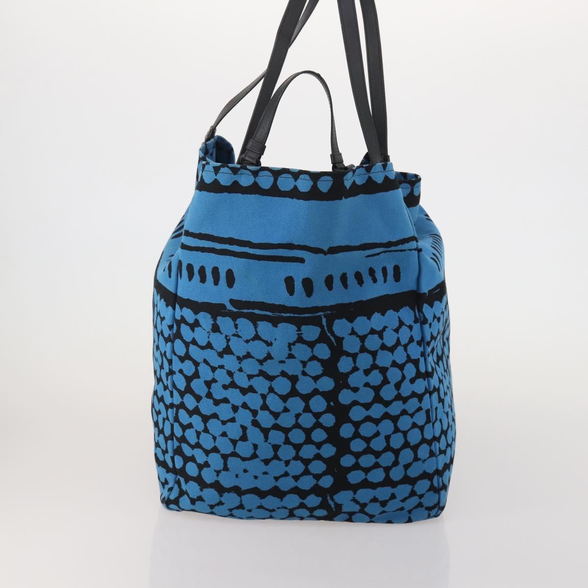 BOTTEGA VENETA Hand Bag Canvas 2way Blue Auth bs36936