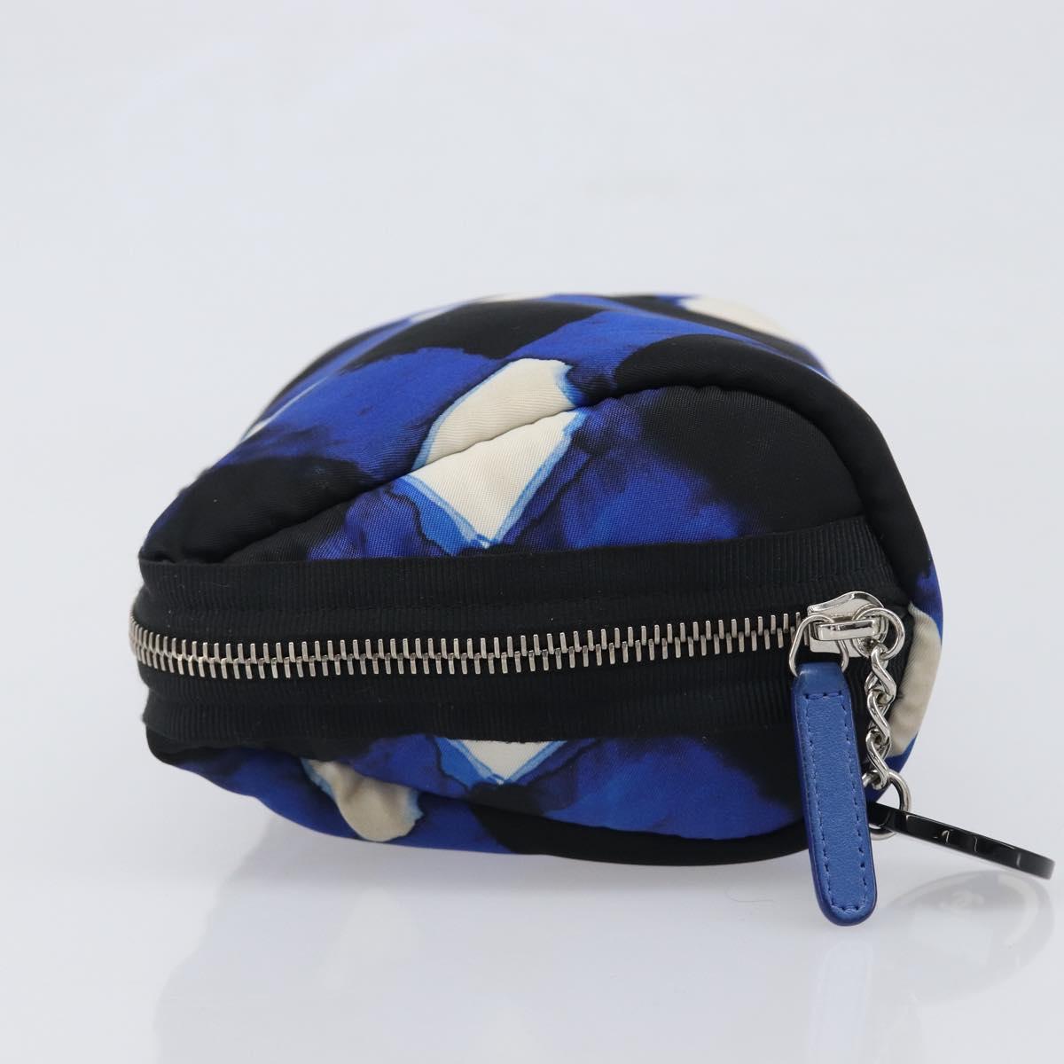 CHANEL Clutch Bag Nylon Blue Silver CC Auth bs36940V