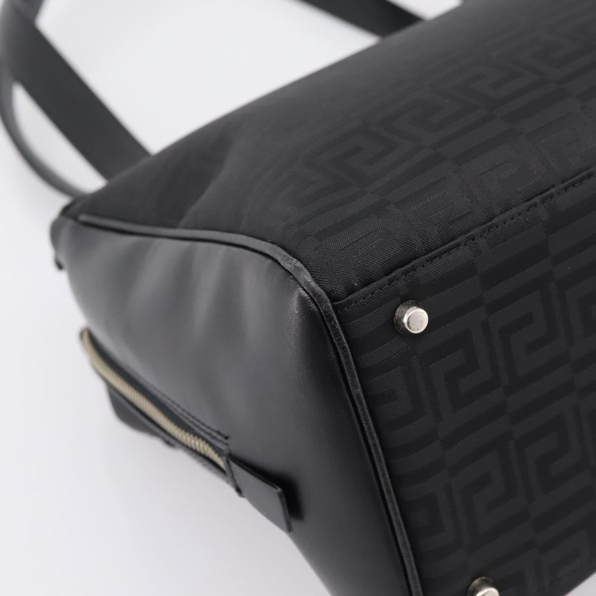 Gianni Versace Tote Bag Canvas Black Silver Auth bs36941