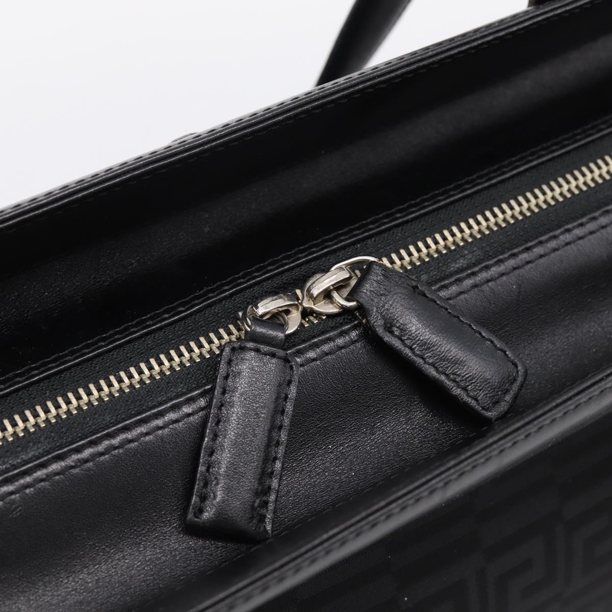 Gianni Versace Tote Bag Canvas Black Silver Auth bs36941