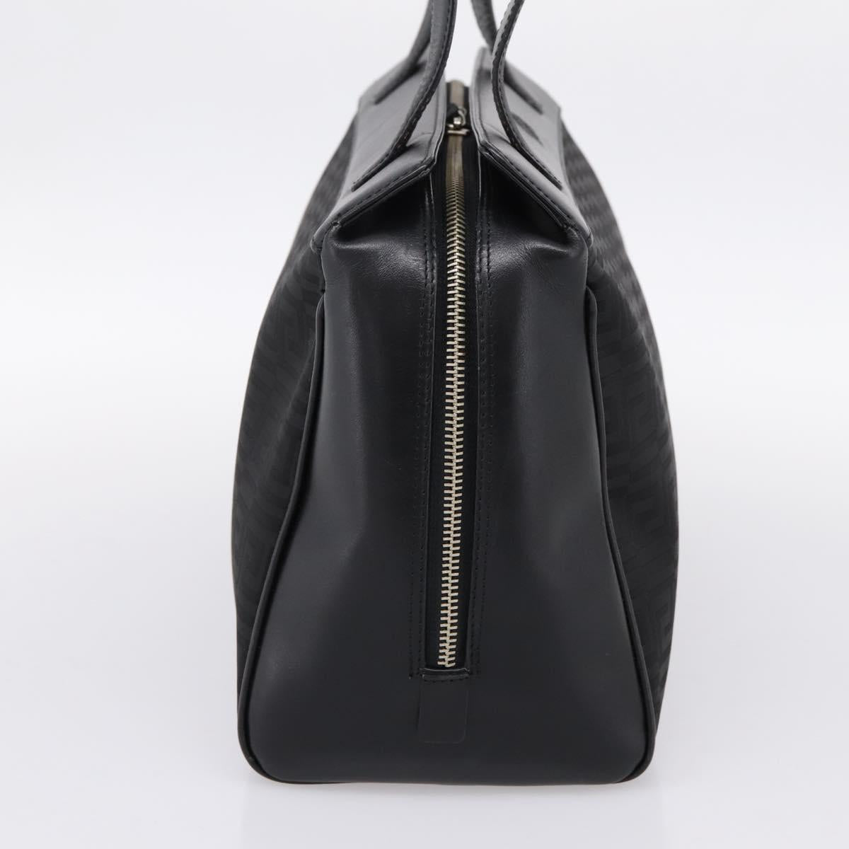 Gianni Versace Tote Bag Canvas Black Silver Auth bs36941