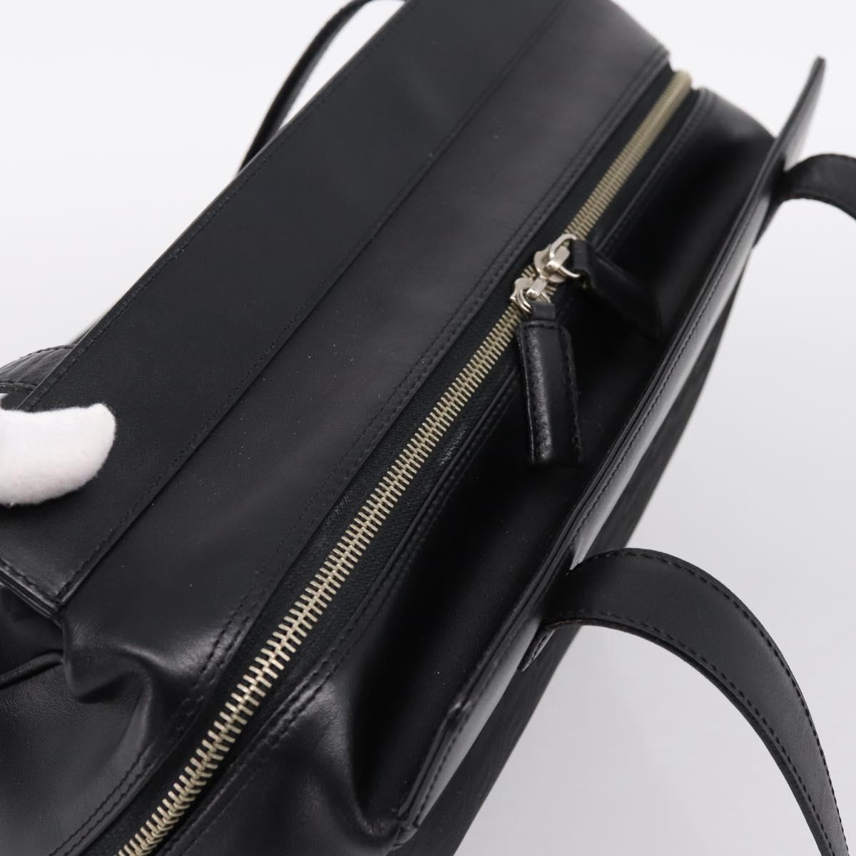 Gianni Versace Tote Bag Canvas Black Silver Auth bs36941