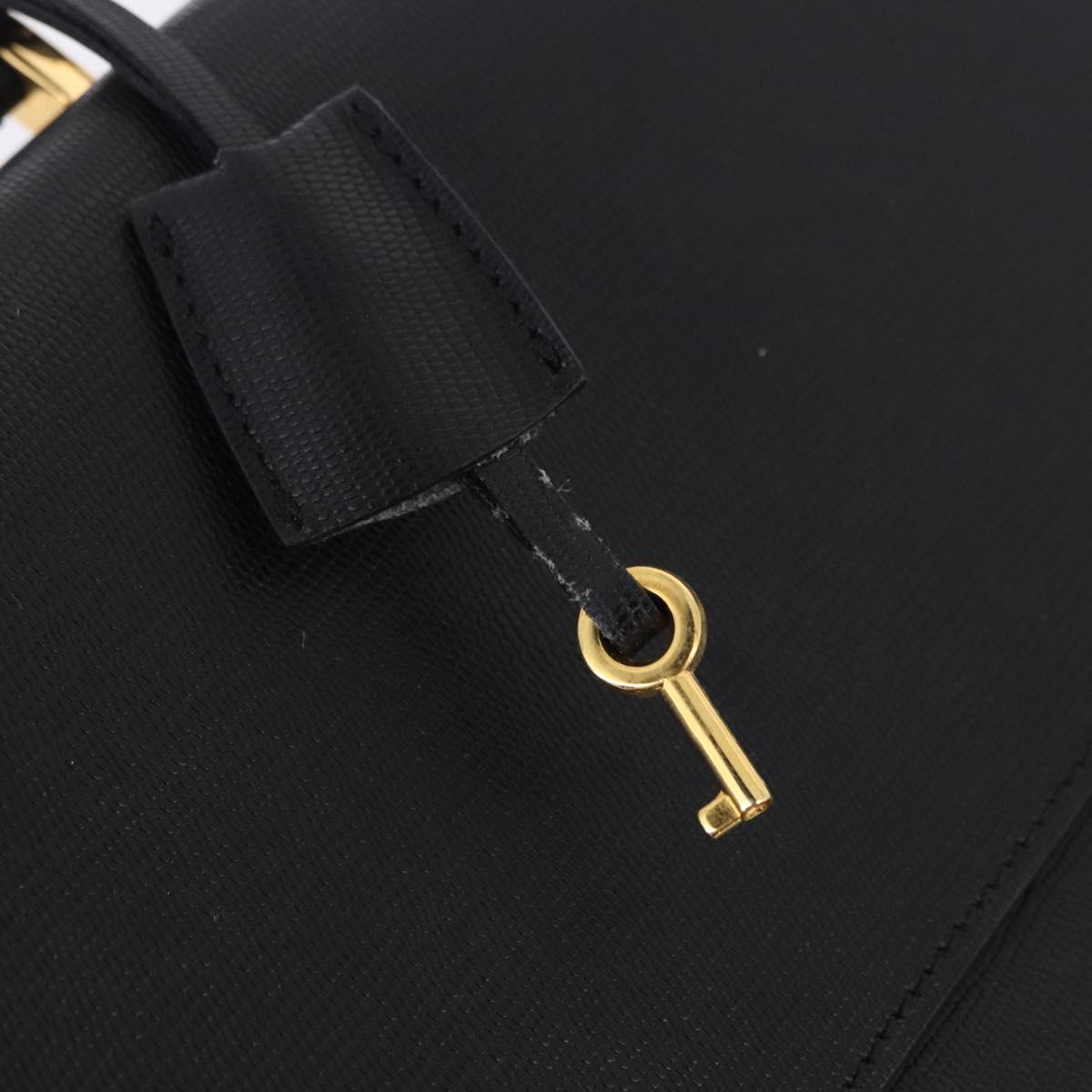 CELINE Business Bag Leather Black Gold Auth bs36942A
