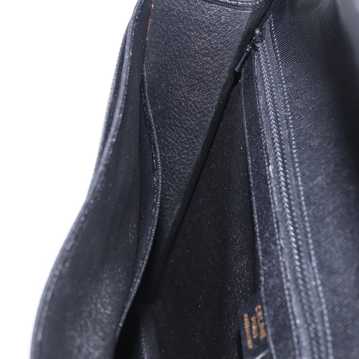 CELINE Business Bag Leather Black Gold Auth bs36942A