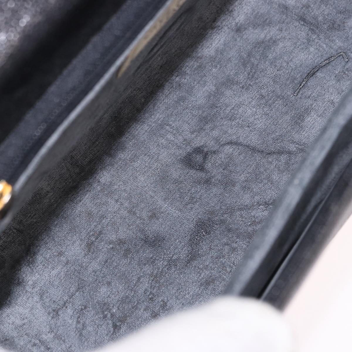 GIVENCHY Hand Bag Leather 2way Black Gold Auth bs36948