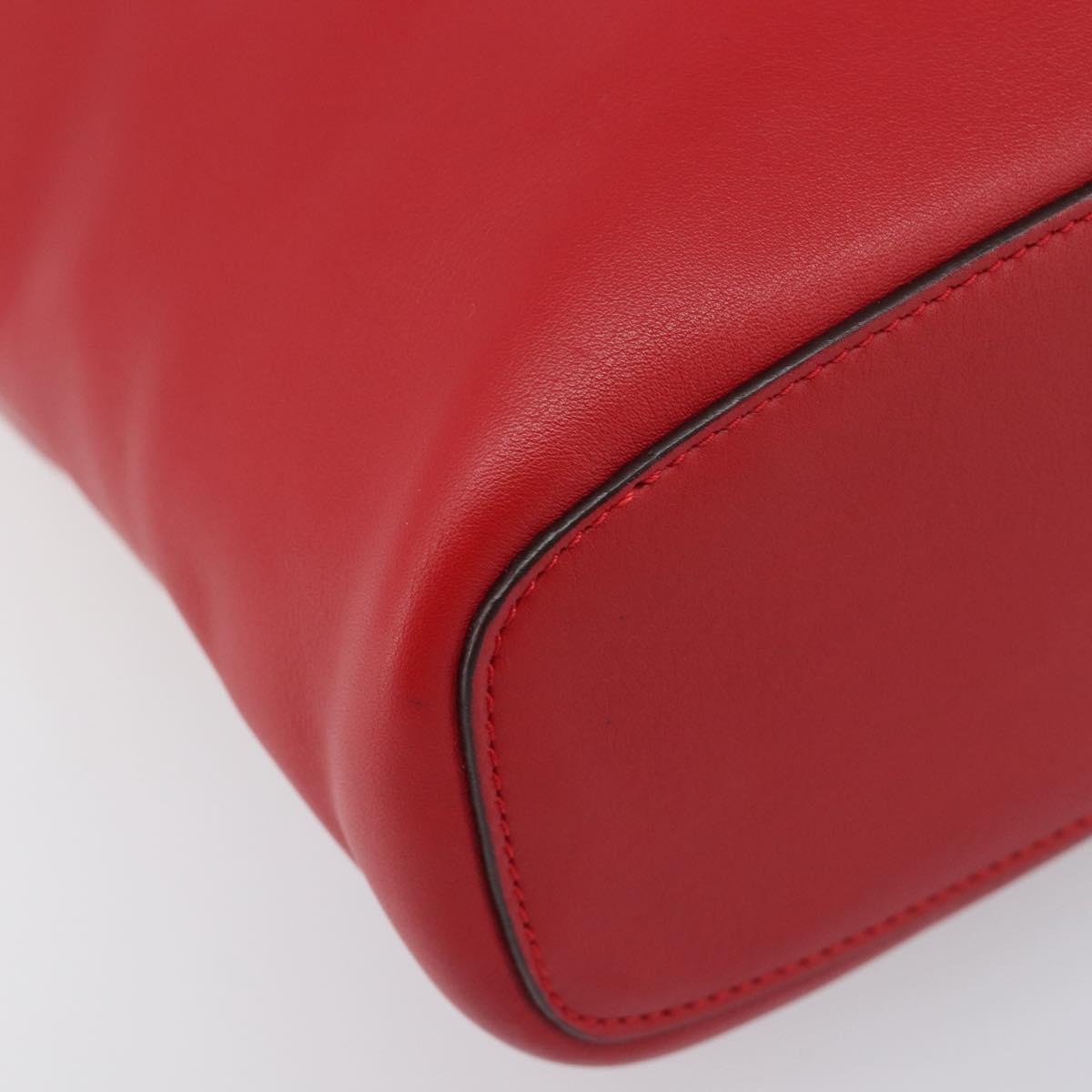 LOEWE Shoulder Bag Leather Red Silver Auth bs36952A