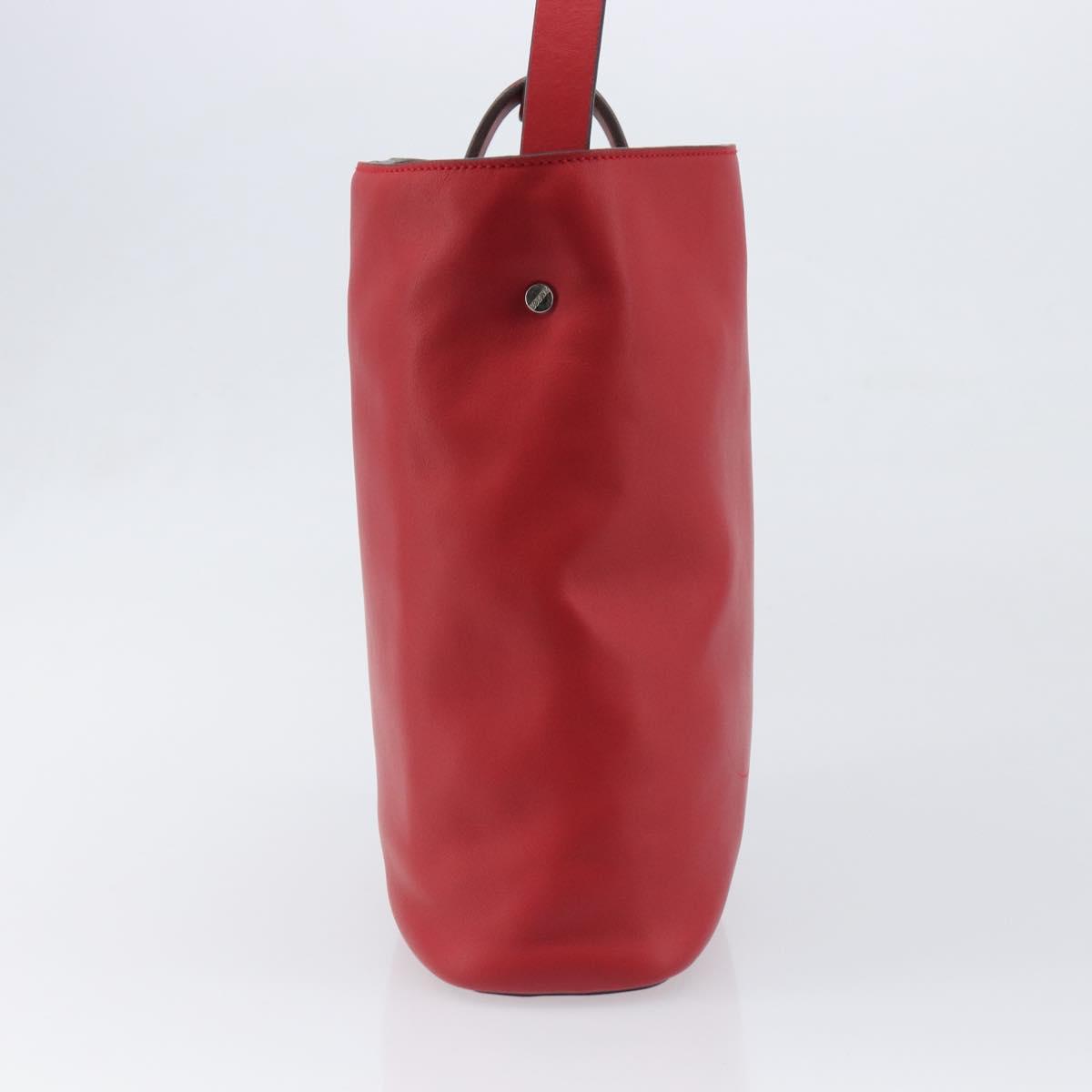 LOEWE Shoulder Bag Leather Red Silver Auth bs36952A