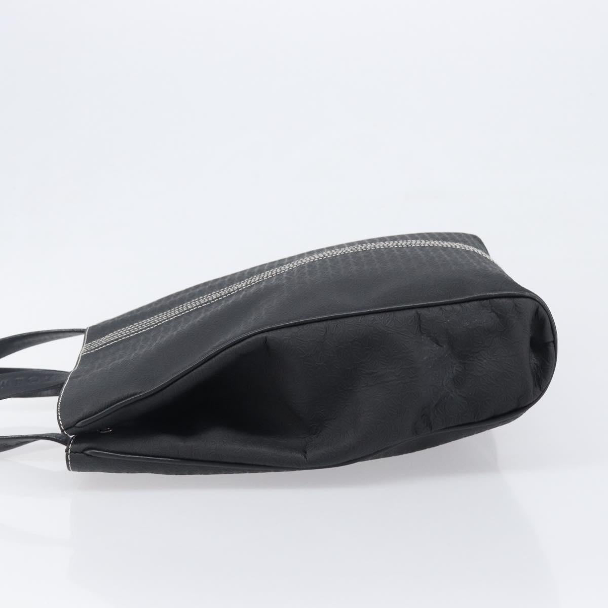 LOEWE Tote Bag Canvas PVC Black Silver Auth bs36953