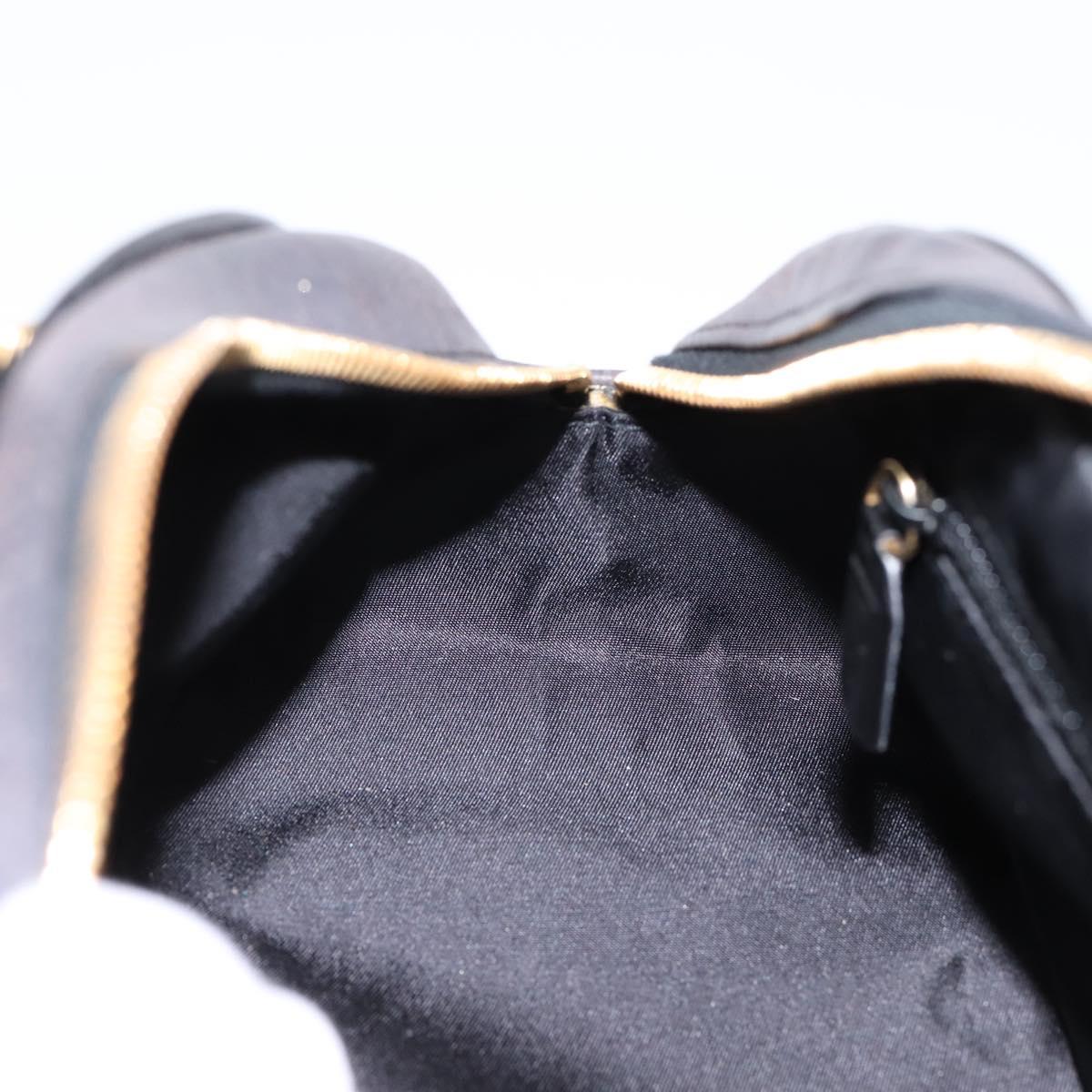 Christian Dior Trotter Canvas Hand Bag Black Gold Auth bs36954