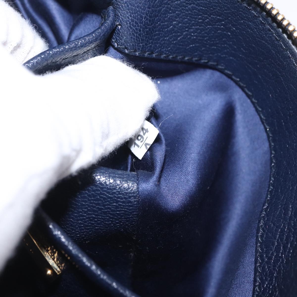 Miu Miu Chain Shoulder Bag Leather Blue Gold Auth bs36957A