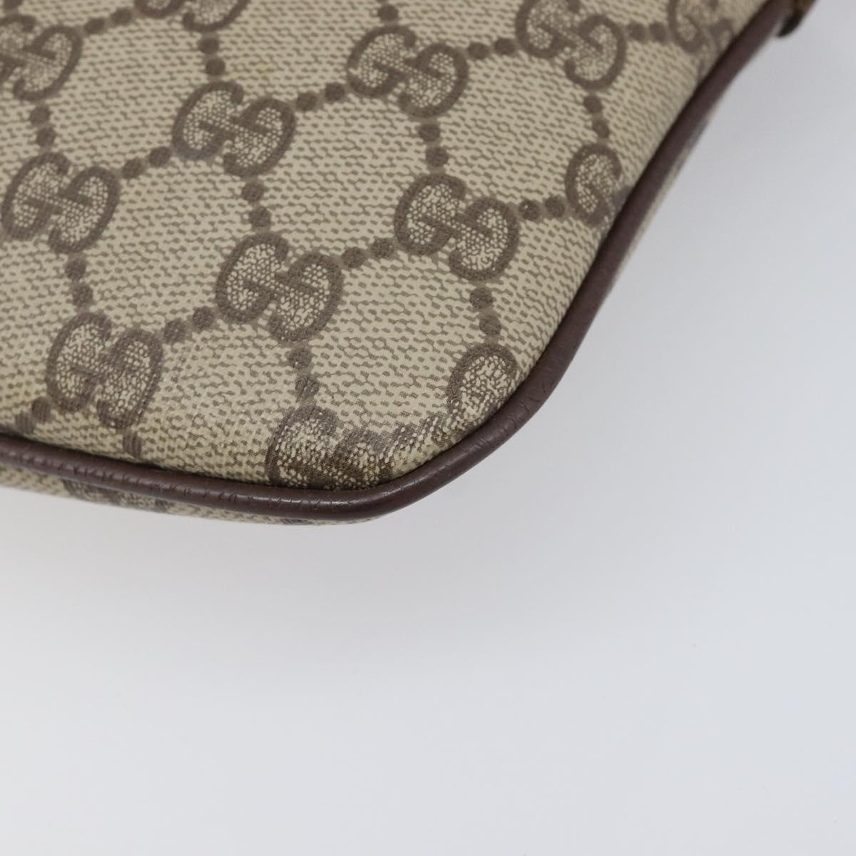 GUCCI GG Supreme Web Sherry Line Bag PVC Beige Gold 904 02 047 Auth bs36959