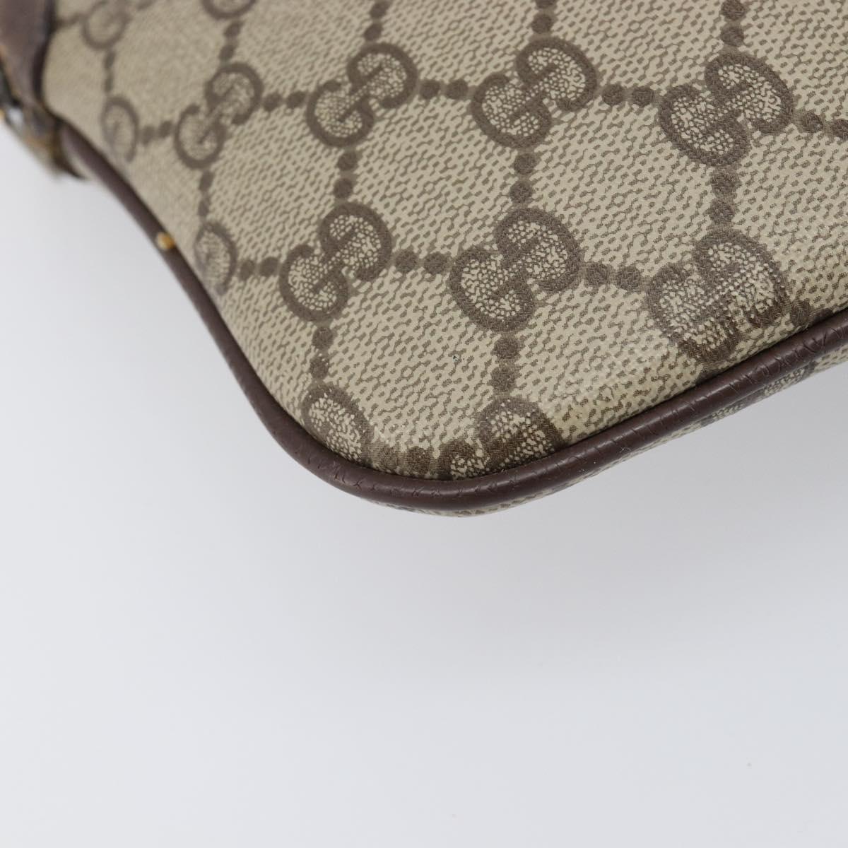 GUCCI GG Supreme Web Sherry Line Bag PVC Beige Gold 904 02 047 Auth bs36959