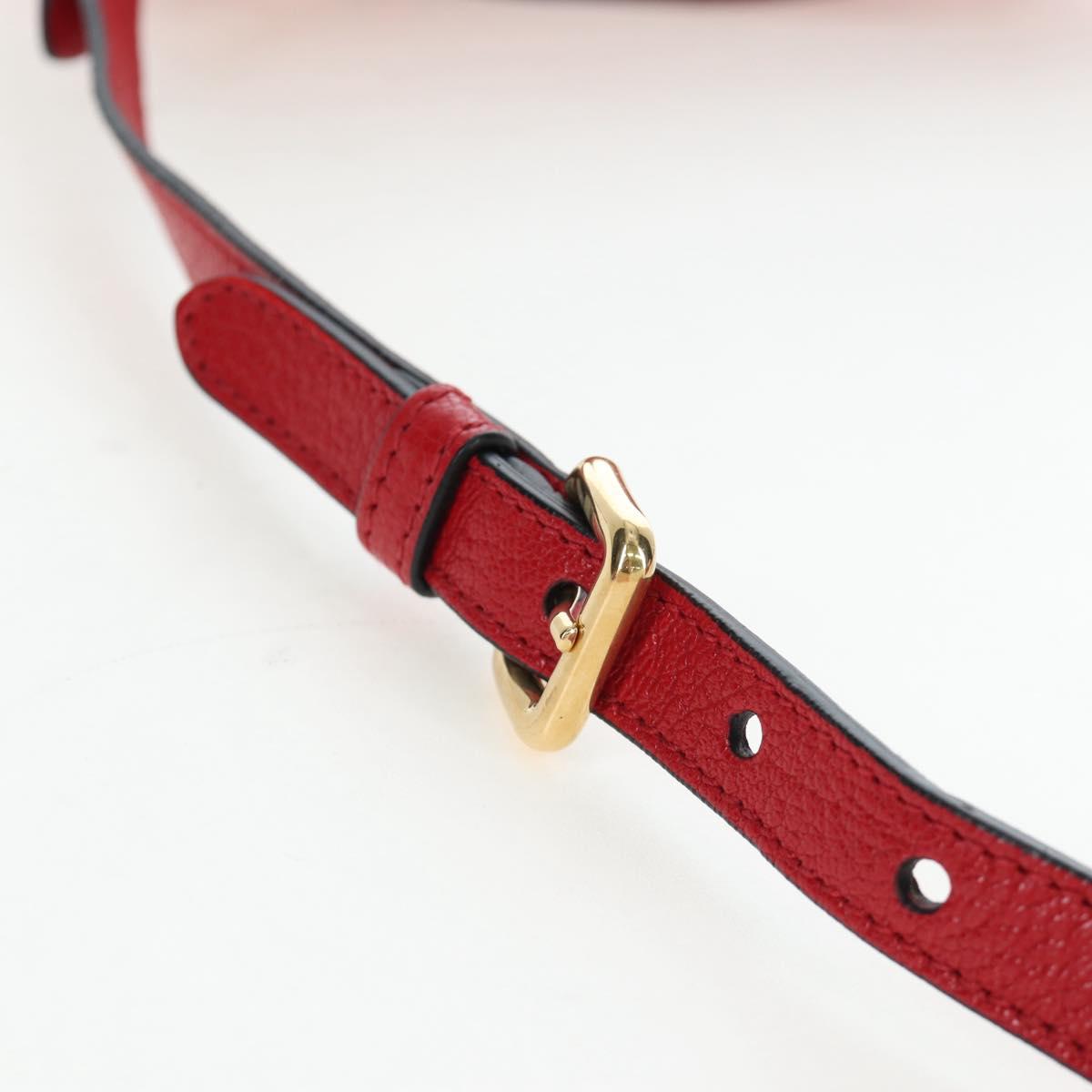 Miu Miu Shoulder Bag Leather Red Gold Auth bs36964V