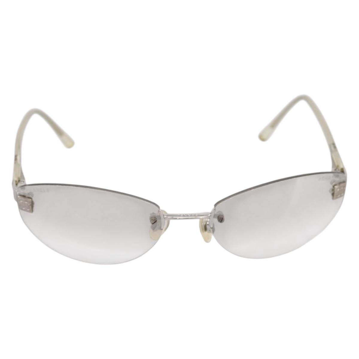 CHANEL Sunglasses plastic Clear CC Auth bs36969