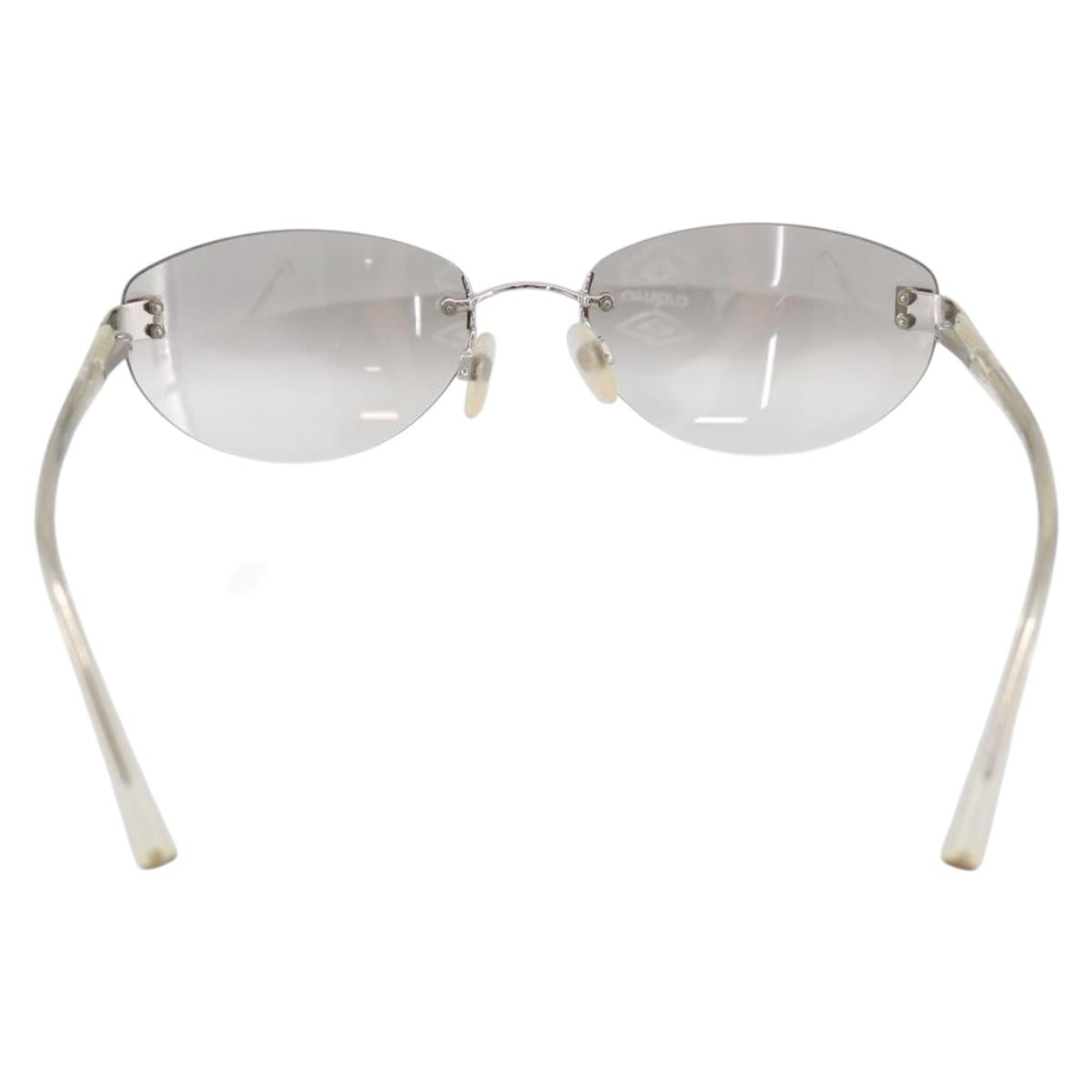 CHANEL Sunglasses plastic Clear CC Auth bs36969
