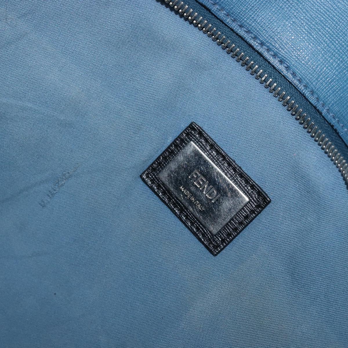 FENDI Tote Bag Leather Black Silver Auth bs36971