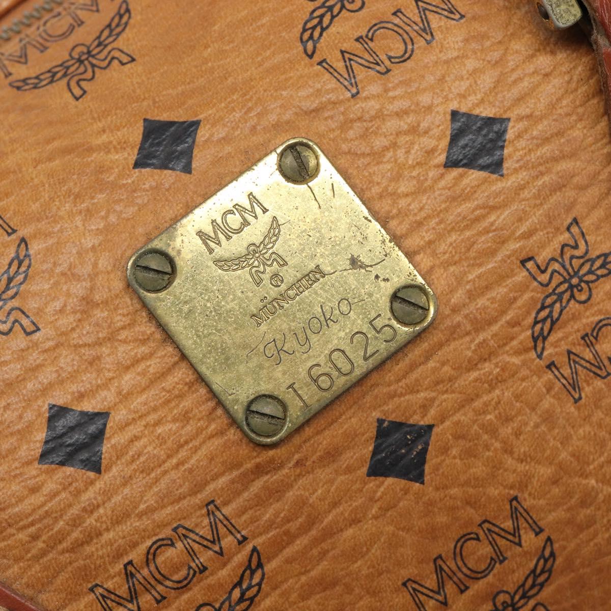MCM Vicetos Logogram Hand Bag PVC Leather Brown Gold Auth bs36972
