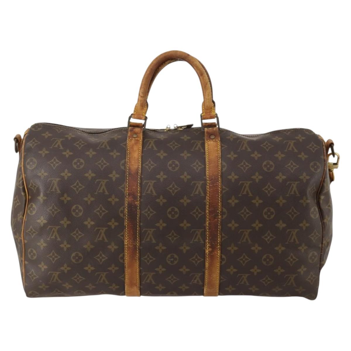 LOUIS VUITTON Monogram Keepall Bandouliere 50 Boston Bag M41416 LV Auth bs36989