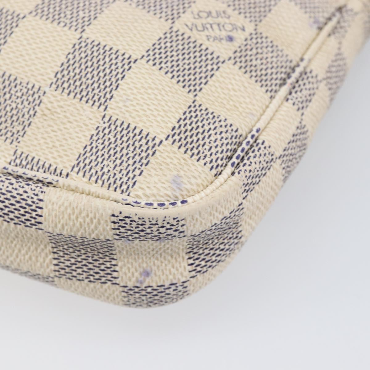 LOUIS VUITTON Damier Azur Pochette Accessoires Pouch N51986 LV Auth bs36995