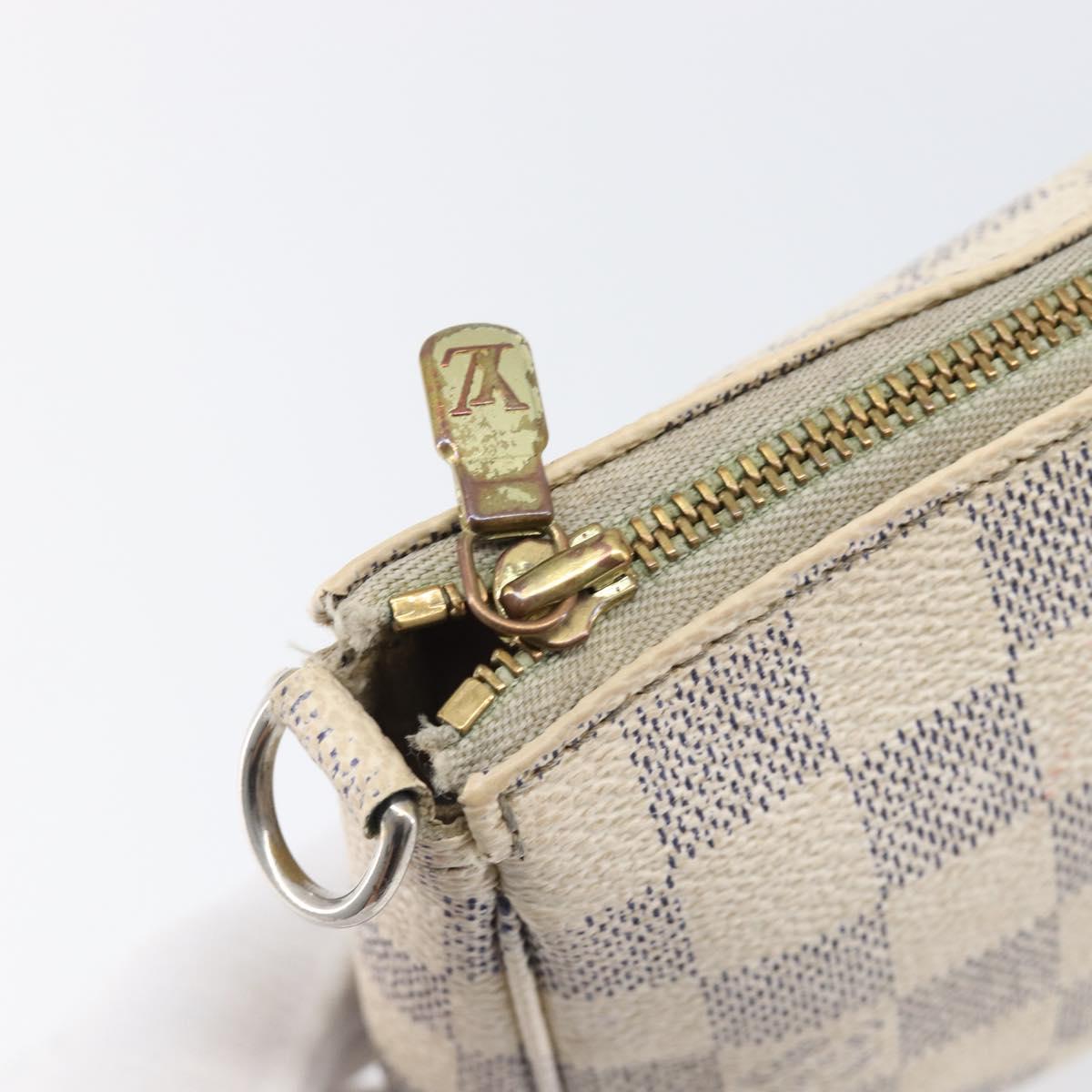 LOUIS VUITTON Damier Azur Pochette Accessoires Pouch N51986 LV Auth bs36995
