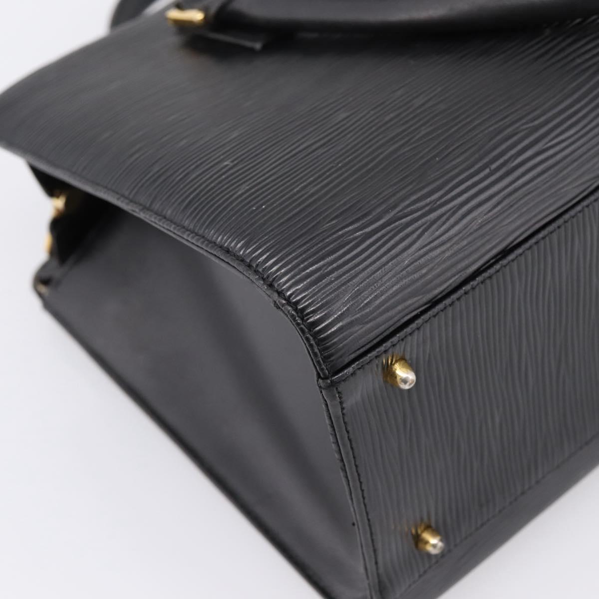 VALENTINO Hand Bag Leather Black Gold Auth bs36997