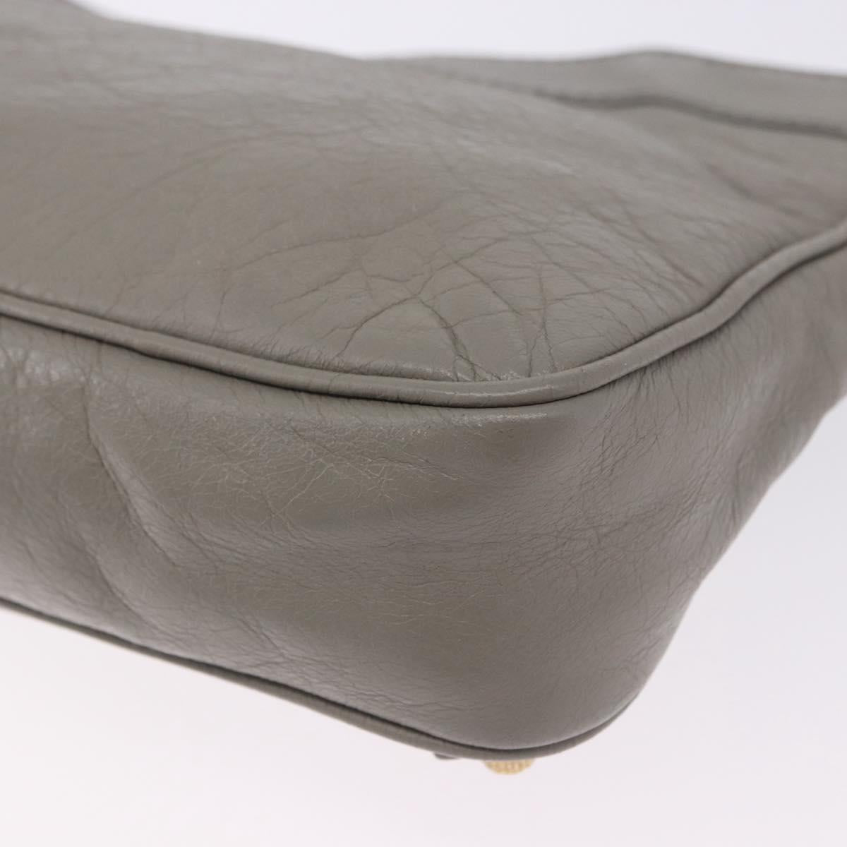 BALENCIAGA Giant Hip Shoulder Bag Leather Gray Gold 237203 Auth bs37003A