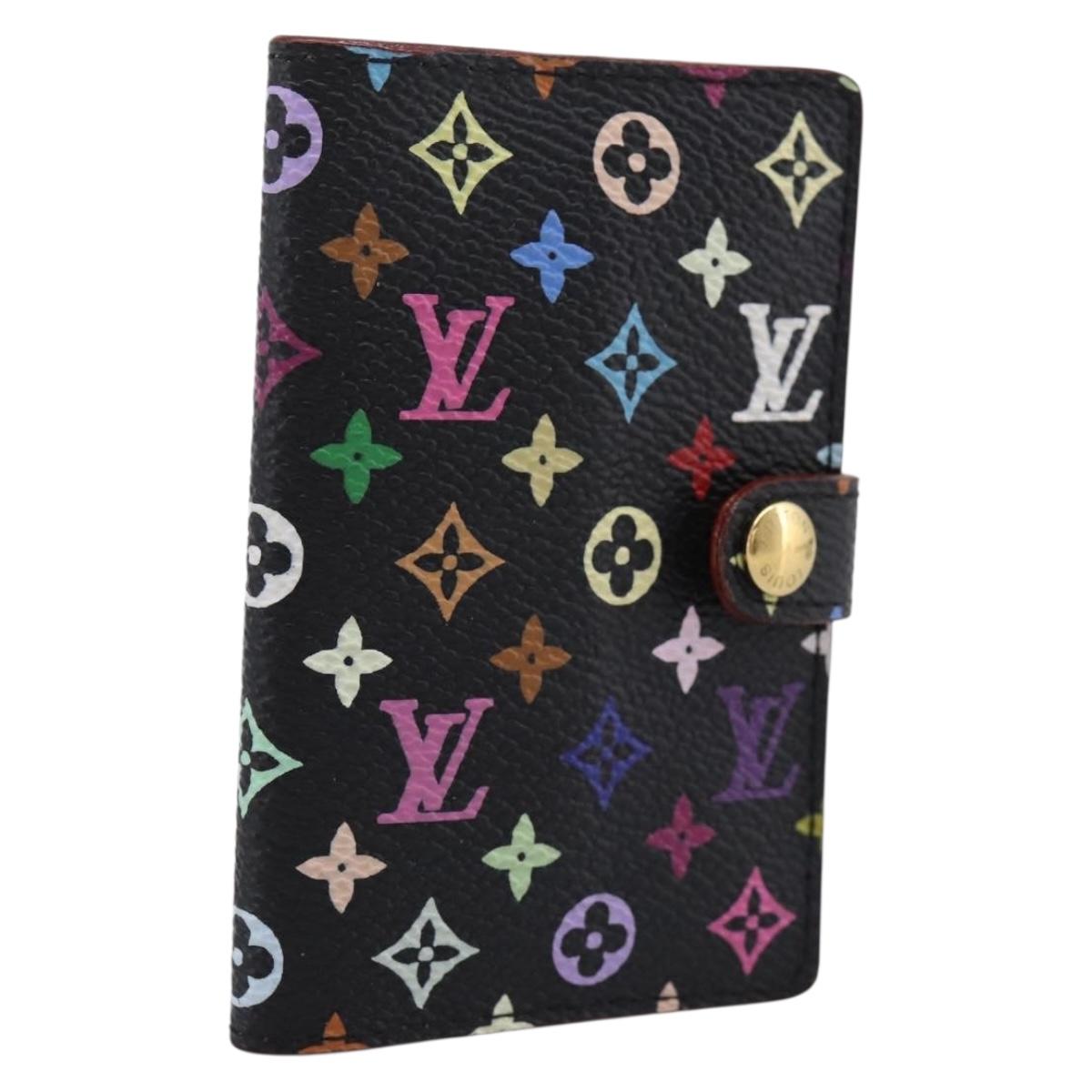 LOUIS VUITTON Multicolor Agenda mini Day Planner Cover Black M95652 Auth bs37004M