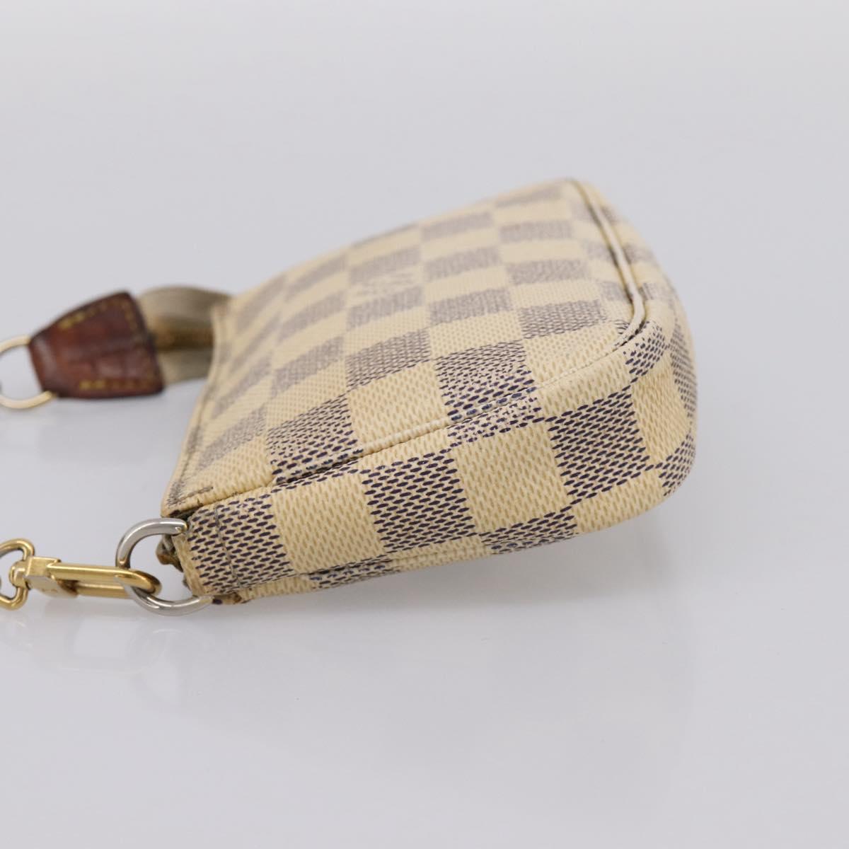 LOUIS VUITTON Damier Azur Mini Pochette Accessoires Pouch N63005 LV Auth bs37005