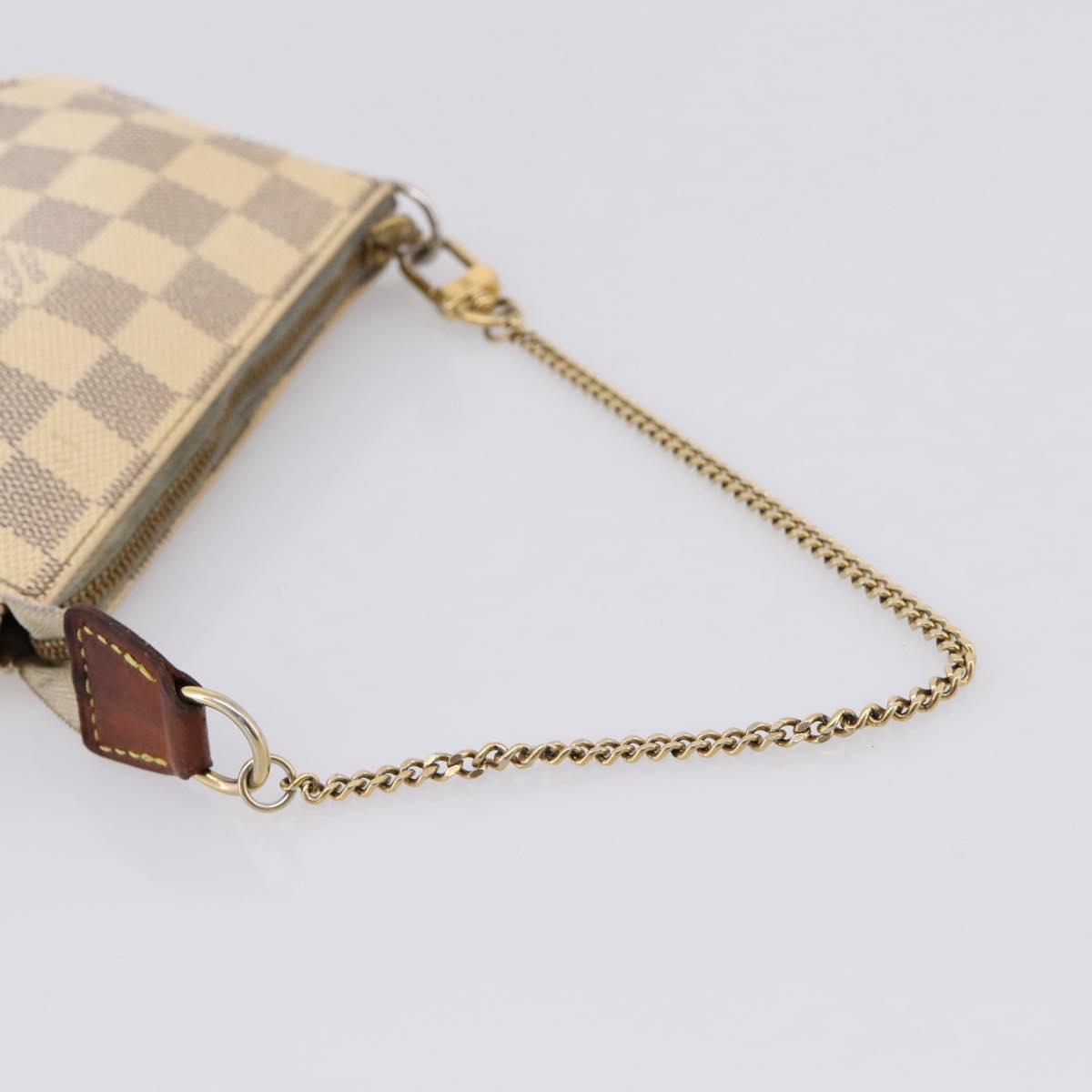 LOUIS VUITTON Damier Azur Mini Pochette Accessoires Pouch N63005 LV Auth bs37005