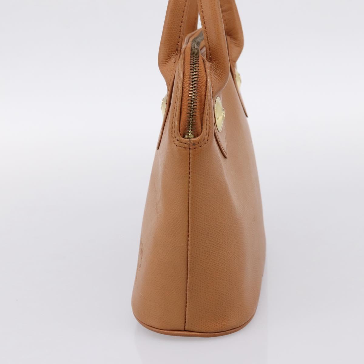 MCM Hand Bag Leather Brown Gold Auth bs37006