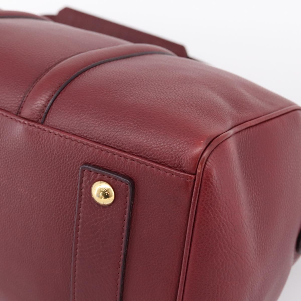 LOUIS VUITTON Parnasea SC Bag MM Boston Bag Leather Red M94762 LV Auth bs37008V