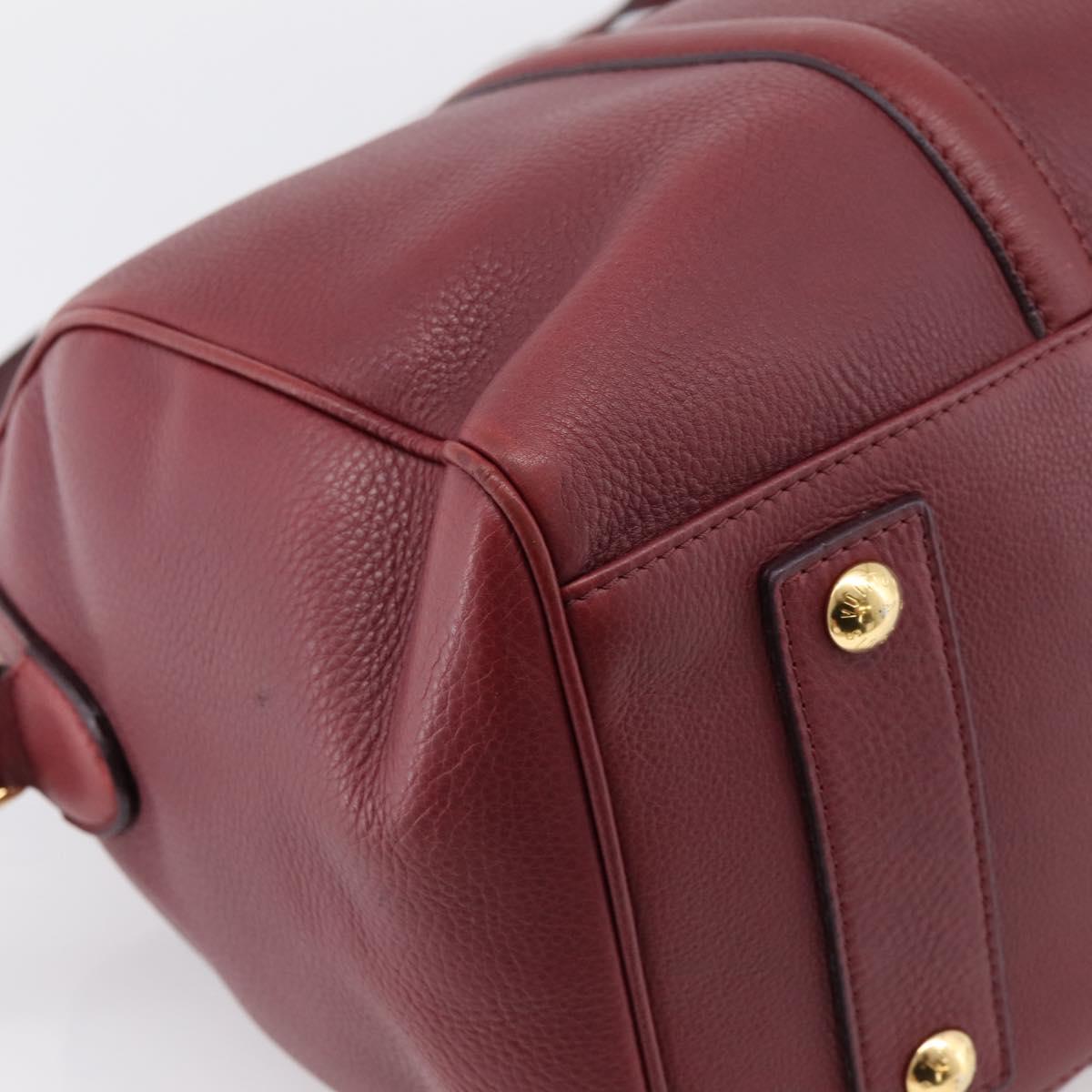 LOUIS VUITTON Parnasea SC Bag MM Boston Bag Leather Red M94762 LV Auth bs37008V