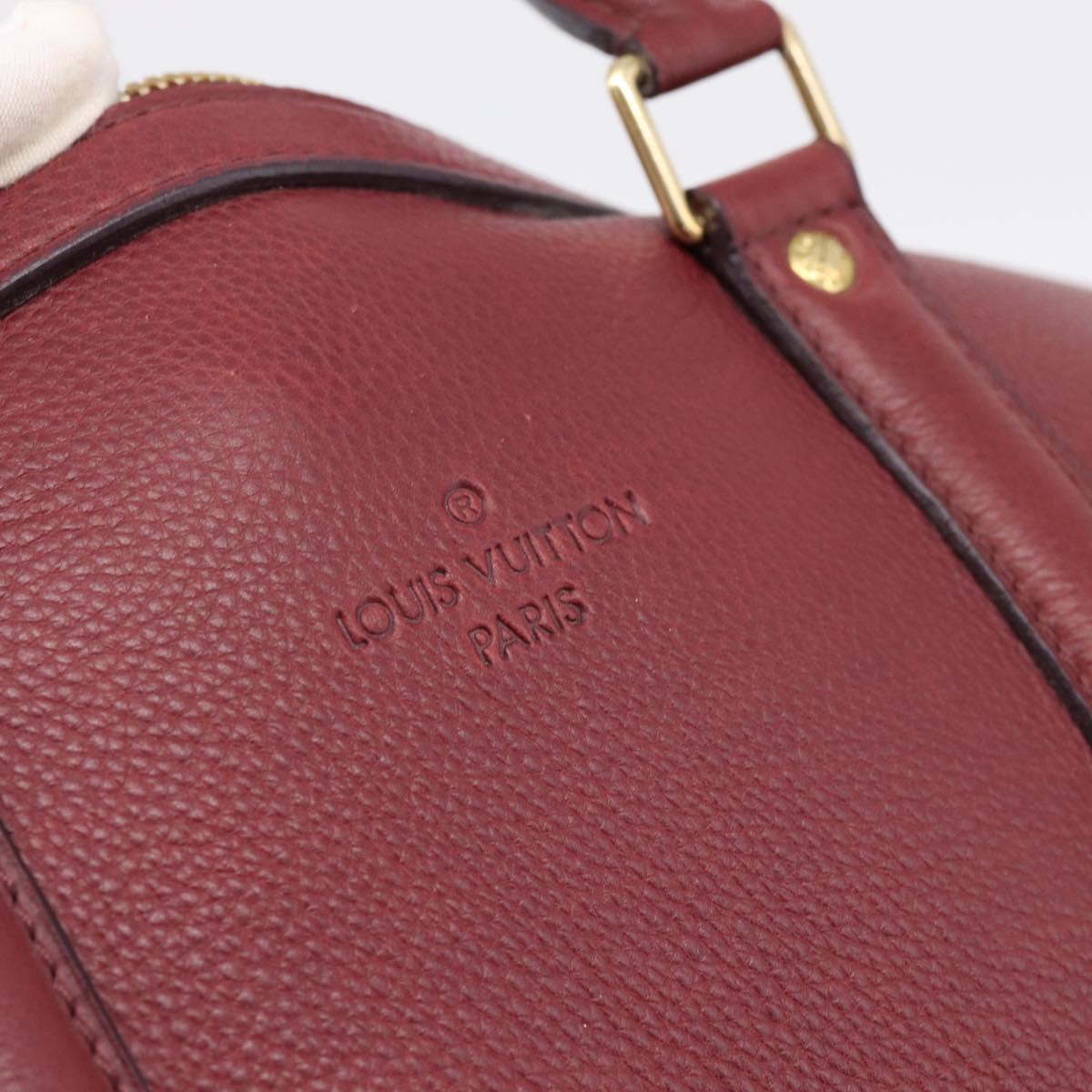 LOUIS VUITTON Parnasea SC Bag MM Boston Bag Leather Red M94762 LV Auth bs37008V